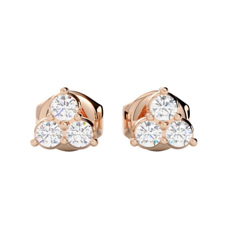 Kolczyki z diamentami Lumen – złoto różowe 585 – GOLDPORT